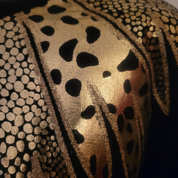 1980s " Flashdance" Leopard Decorative Black Sweatshirt - Picture 5 of 9